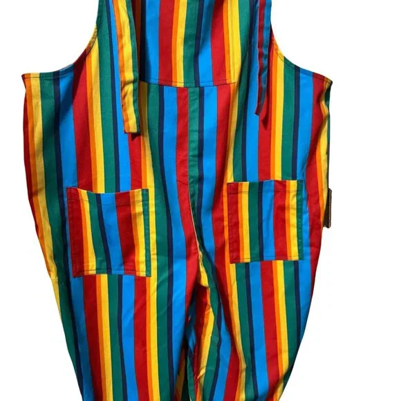 Lucy & Yak Limited Edition Rainbow Dungarees Size US 16 / UK 20R (XL), RARE - Picture 4 of 9